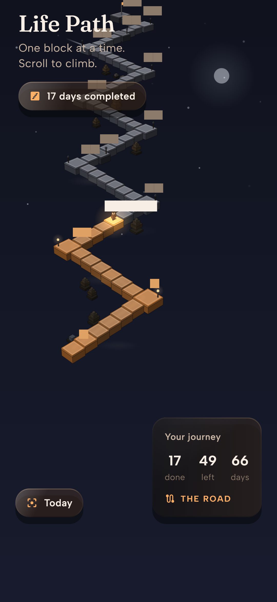 The Kaiori Life Path screen